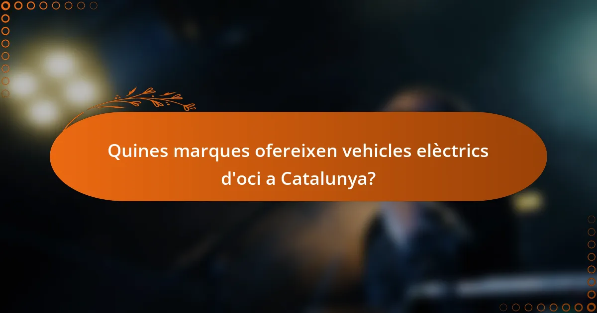 Quines marques ofereixen vehicles elèctrics d'oci a Catalunya?