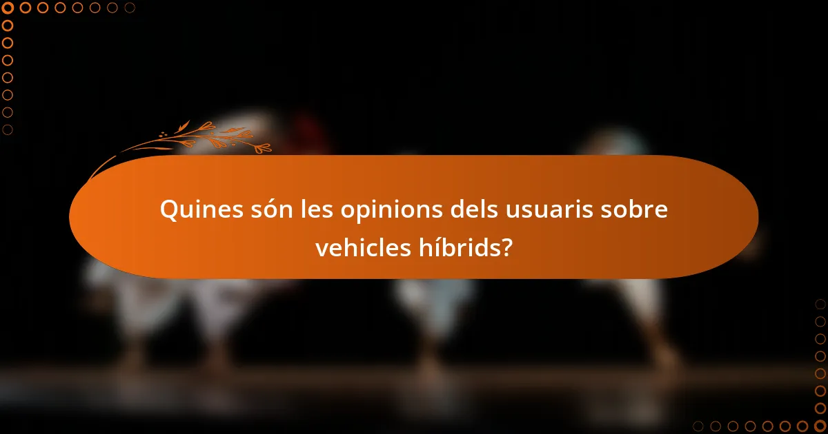 Quines són les opinions dels usuaris sobre vehicles híbrids?