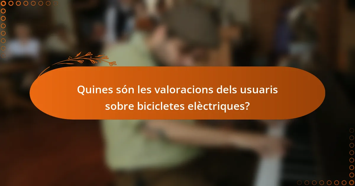 Quines són les valoracions dels usuaris sobre bicicletes elèctriques?