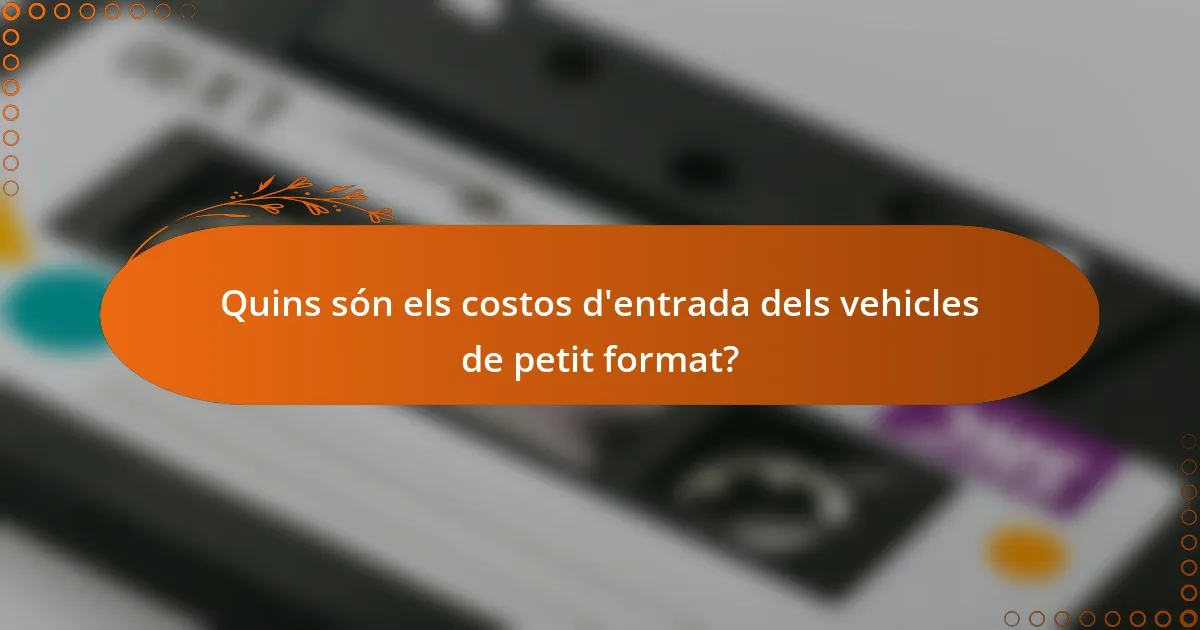Quins són els costos d'entrada dels vehicles de petit format?
