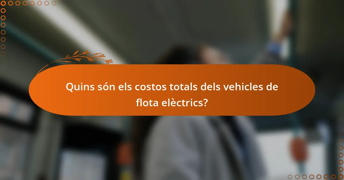Quins són els costos totals dels vehicles de flota elèctrics?
