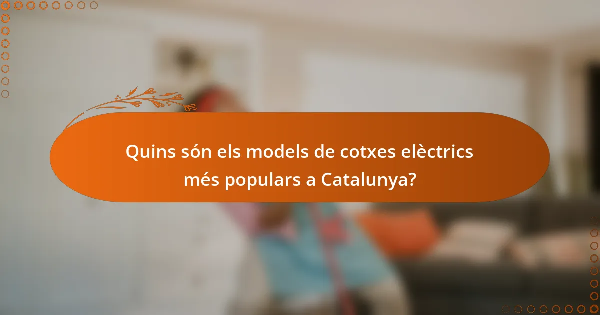 Quins són els models de cotxes elèctrics més populars a Catalunya?