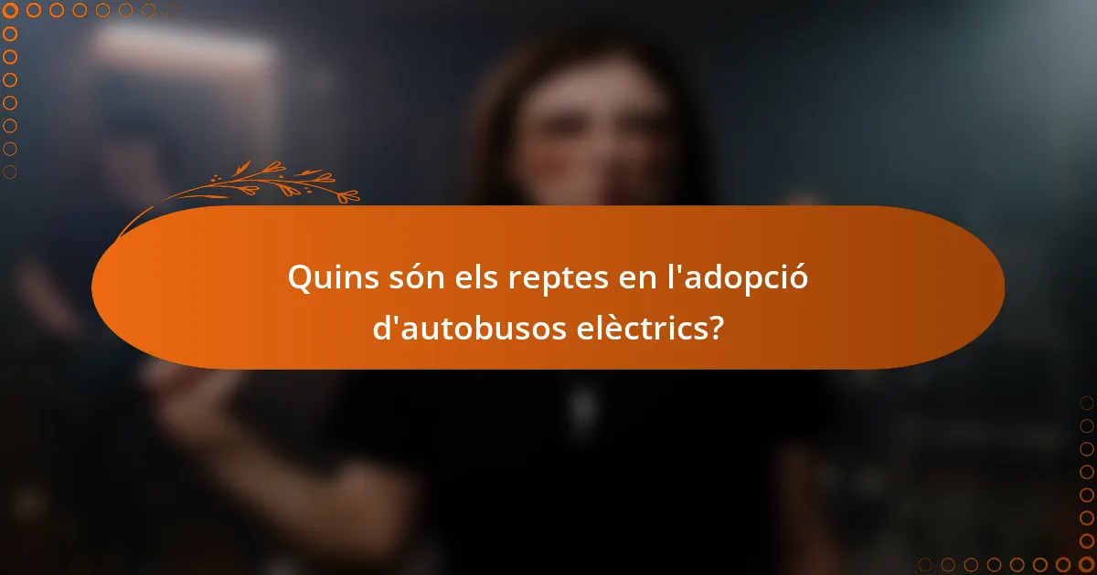 Quins són els reptes en l'adopció d'autobusos elèctrics?
