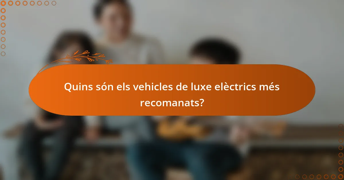Quins són els vehicles de luxe elèctrics més recomanats?